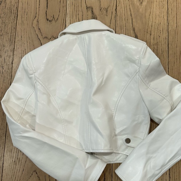 JW PEI Sophie Cropped Leather Jacket - White & Red - Picture 4 of 6